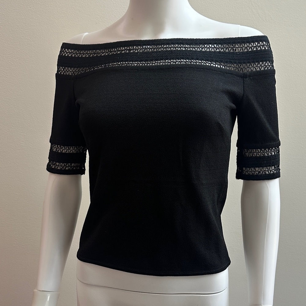 Jonathan Simkhai Black Off-Shoulder Crop Top